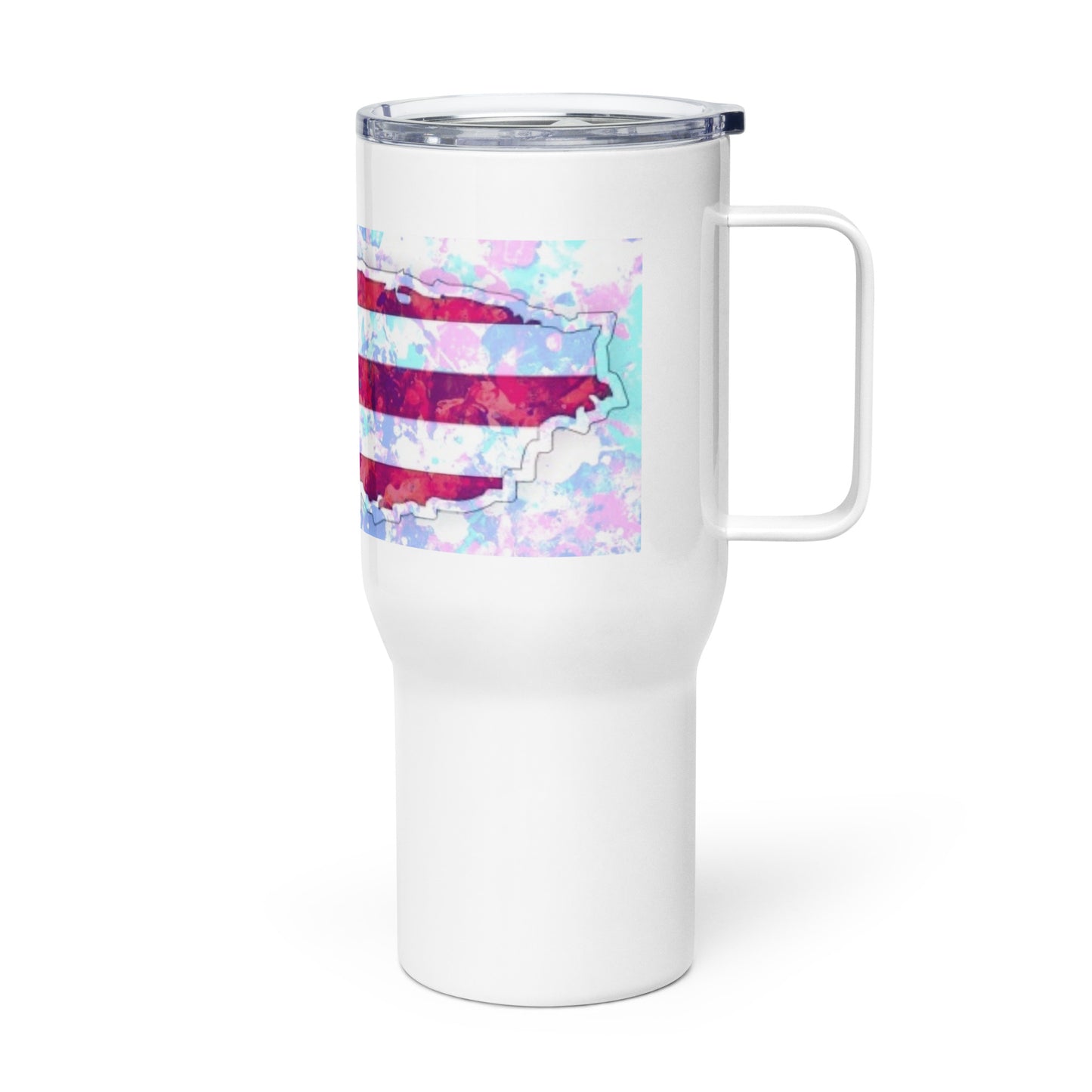 Puerto Rico travel mug with a handle